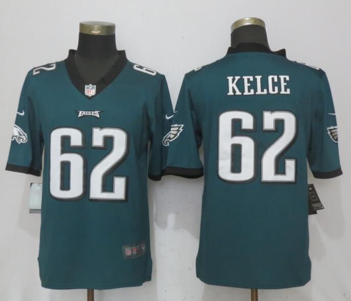 Men Philadelphia Eagles #62 Kelce Green Vapor Untouchable New Nike Limited NFL Jerseys->->NFL Jersey